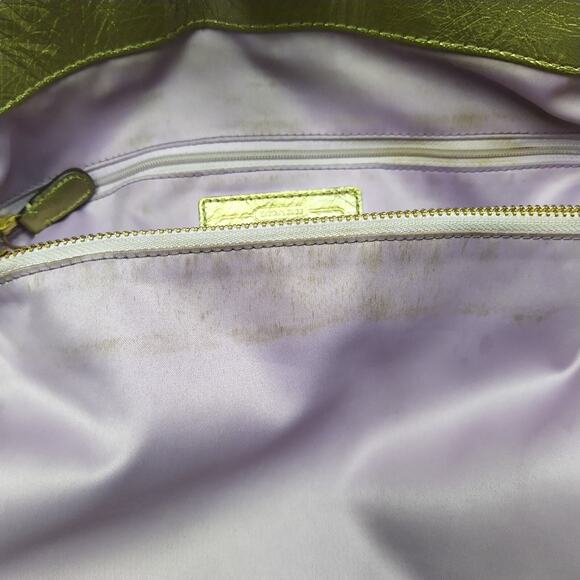 Coach Garnet Metallic Gold Leather Turnlock Double Handle Satchel Shoulder Bag - Picture 15 of 16